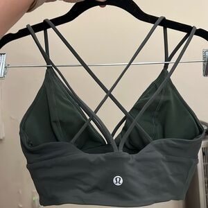 Lululemon strappy back olive green longline sports bra